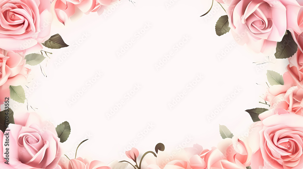 Empty floral frame with copy space for greeting card or invitation design Empty floral frame with copy space for greeting card or invitation design