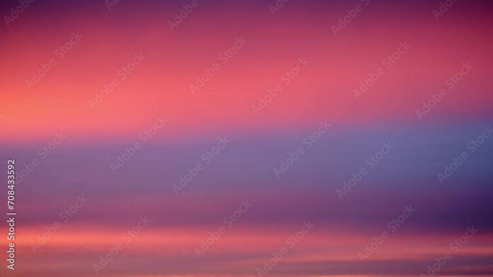 Abstract background of beautiful pink and violet sunset sky with clouds, timelapse