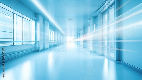 Abstract blur beautiful luxury hospital interior for backgrounds Rays of light