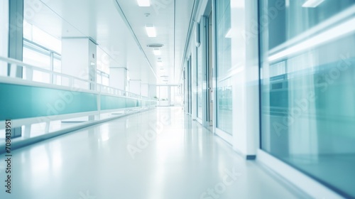 Abstract blur beautiful luxury hospital interior for backgrounds Rays of light