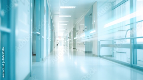 Abstract blur beautiful luxury hospital interior for backgrounds Rays of light