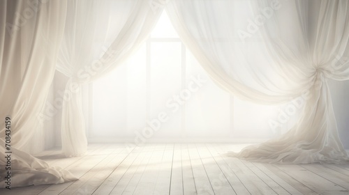 White Dreamy Sheer Curtain studio backdrop Background