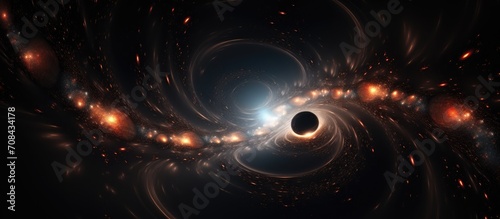 3 Supermassive Black Holes merging, illustrated in 3D.