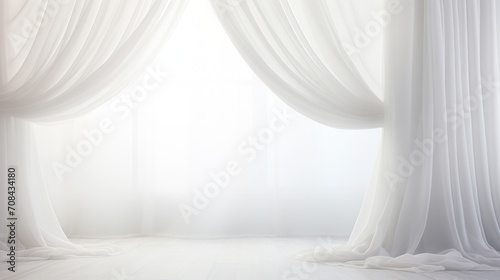 White Dreamy Sheer Curtain studio backdrop Background