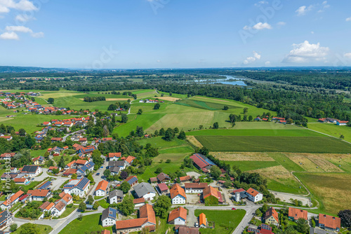 Ausblick auf Haiming zwischen Inn und Salzach in Oberbayern photo