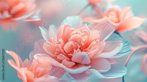 3d render beautiful flower background wallpaper banner ai generated