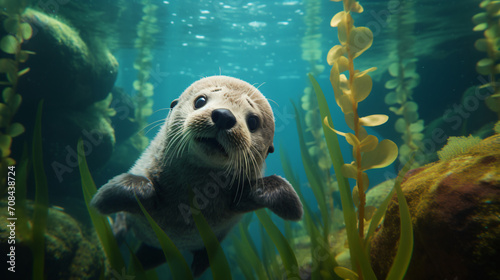 Enchanting Discovery A Playful Sea Otter Pup © fisher