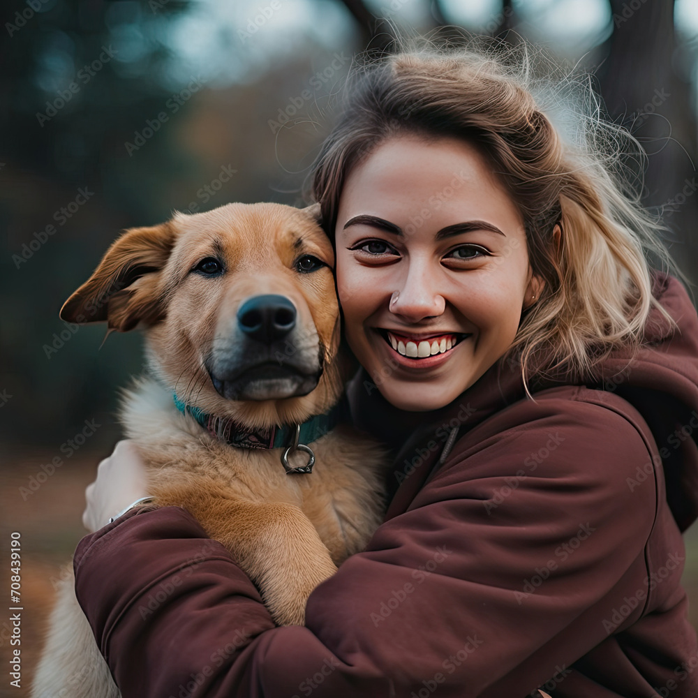 Woman Holding Dog in Her Arms