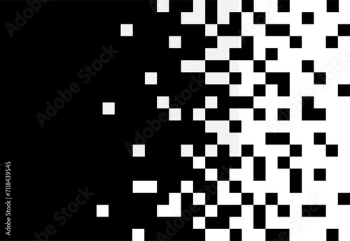 Pixel abstract mosaic background. Gradient design Isolated black elements. Vector illustration for website, card, poster photo