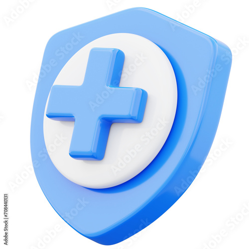 Free Download Shield plus cross icon. Protection shield sign. Health care symbol. 3d render illustration on transparent background - GFXLoad