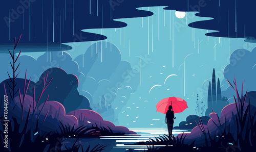 Monsoon Season vector flat minimalistic isolated vector style illustration