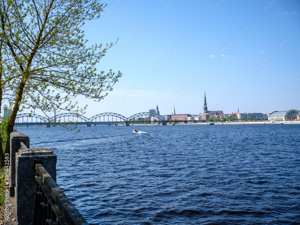 panorama view of city of Riga in Latvia
