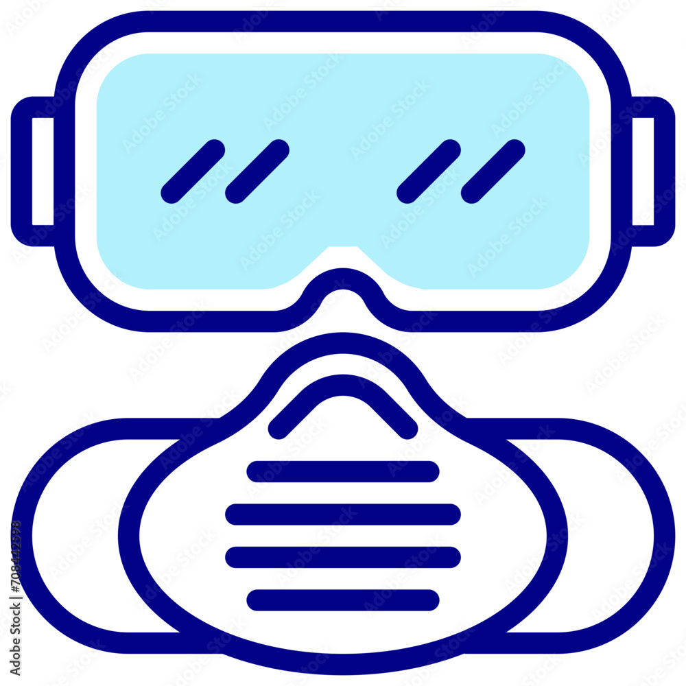 face protection mixed outline vector icon face protection mixed outline vector icon