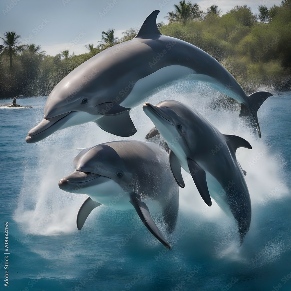 Naklejka premium dolphin jumping out of water