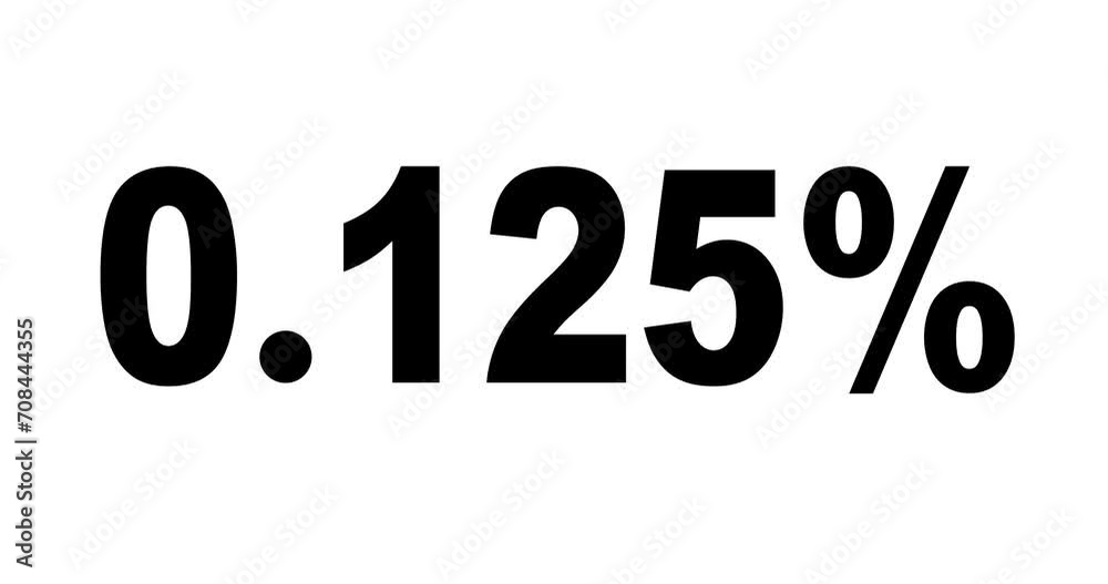 Percent counter animation witk three places 0 - 1. Black and white statistics for bar or pie circle graph chart.