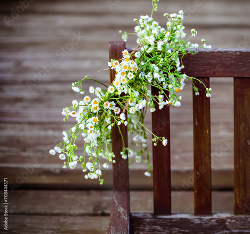 Wreath from white daisies photo