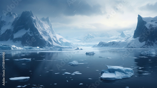 Wallpaper Mural Antarctic seascape engulfed in a snowstorm Torontodigital.ca