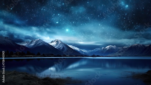 The lake at night was full of stars.