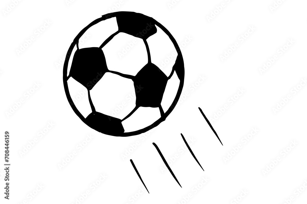 Soccer ball isolated on white. Hand drawn vector illustration of football. Sport equipment. Soccer ball isolated on white. Hand drawn vector illustration of football. Sport equipment.