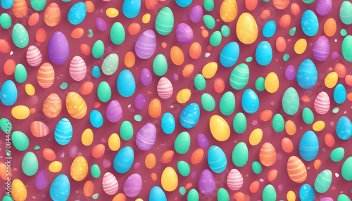 cute colourful easter eggs falling like rain from the sky