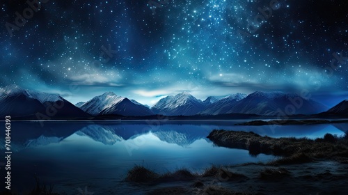 The lake at night was full of stars. © paisorn
