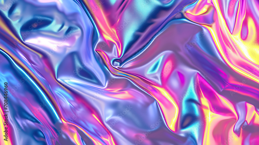 Obraz premium Smooth Glowing Holographic Neon Palette Backdrop Close up