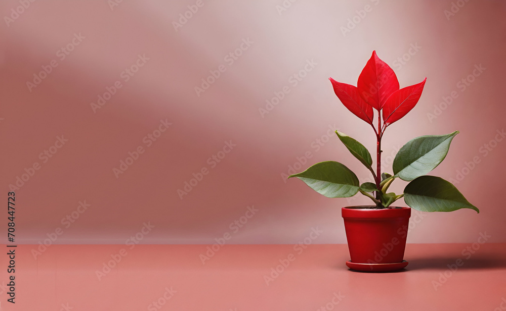beautiful plant in vase on isolated background, generative ai