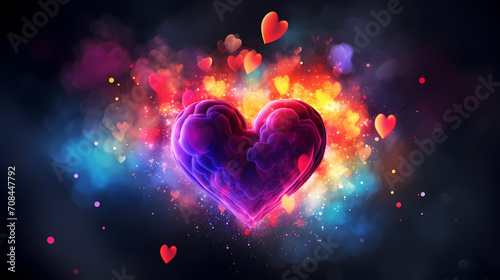 Vibrant Valentine s Day background with red hearts