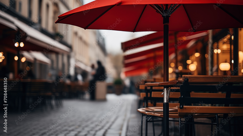Cafe Umbrellas on the Street