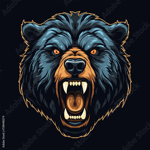 Wild Bear Vector Logo Illustration.