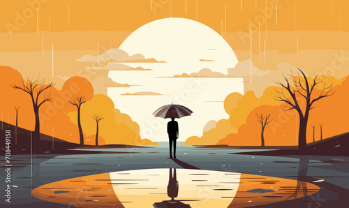 Monsoon Season vector flat minimalistic isolated vector style illustration