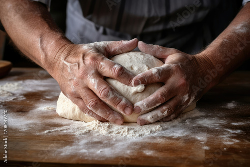 Baker bakery chef baking kitchen cook table flour homemade food prepare bread dough