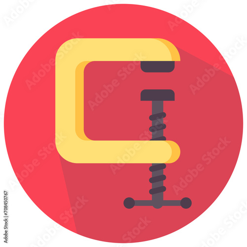 clamp round flat vector icon