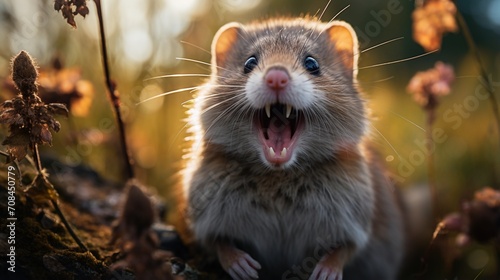 Small Rodent Bares Teeth in Warning