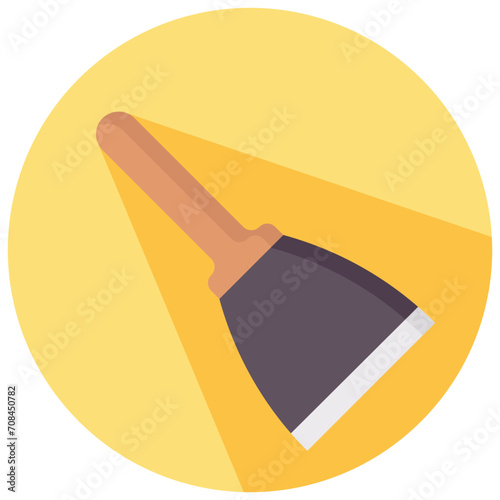 putty knife round flat vector icon