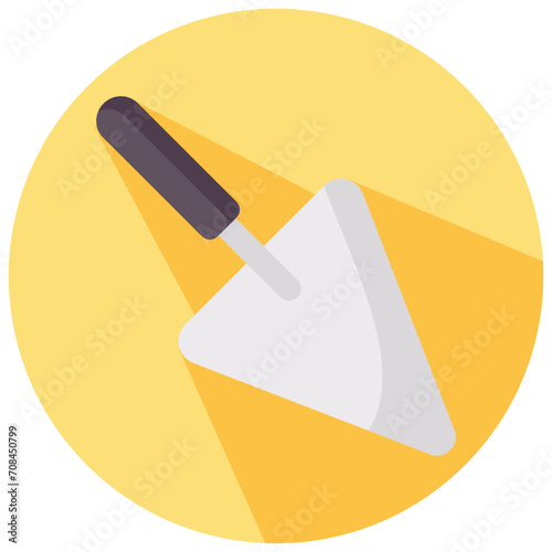 mason trowel round flat vector icon