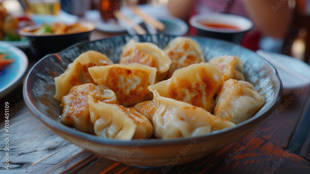 Rustic Delight: A Bowl of Fried Dumplings