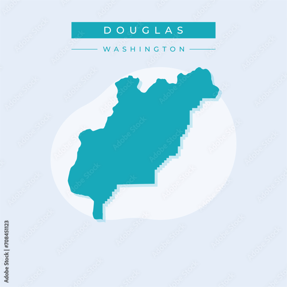 Vector illustration vector of Douglas map Washington