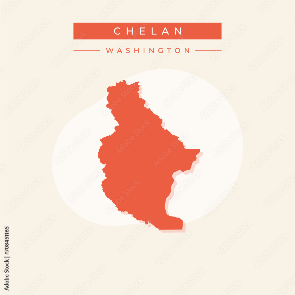 Vector illustration vector of Chelan map Washington