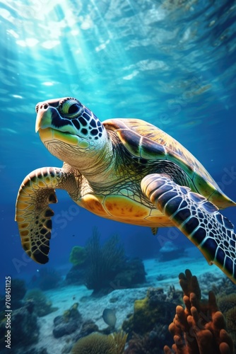 Sea turtle in the ocean © Aida