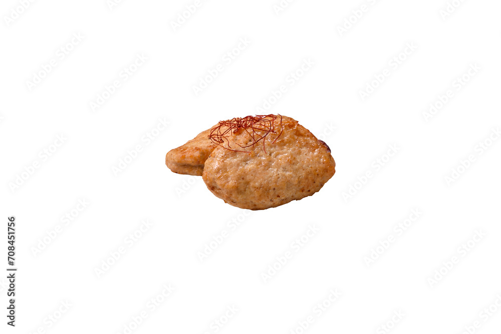 Delicious fried cutlets or meatballs with salt, spices and herbs Delicious fried cutlets or meatballs with salt, spices and herbs