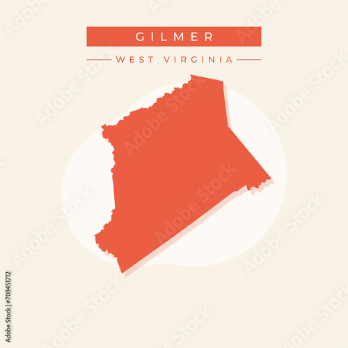 Vector illustration vector of Gilmer map West Virginia photo