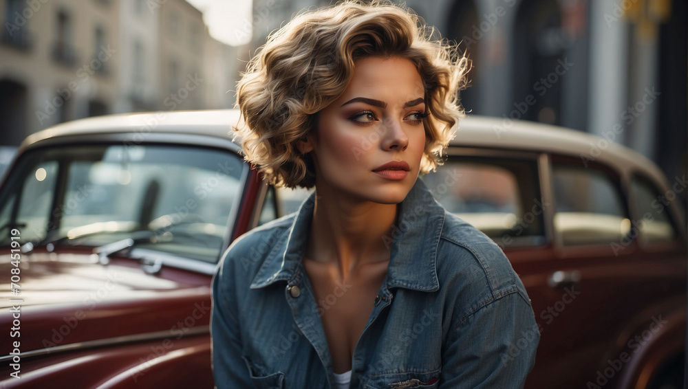 Portrait of a young model from 90s