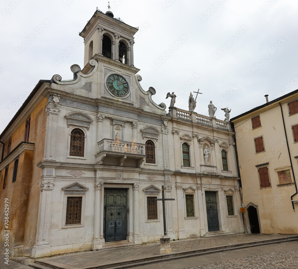 church dedicated to James the Great called San Giacomo in Italy in Udine with the nativity scene without people