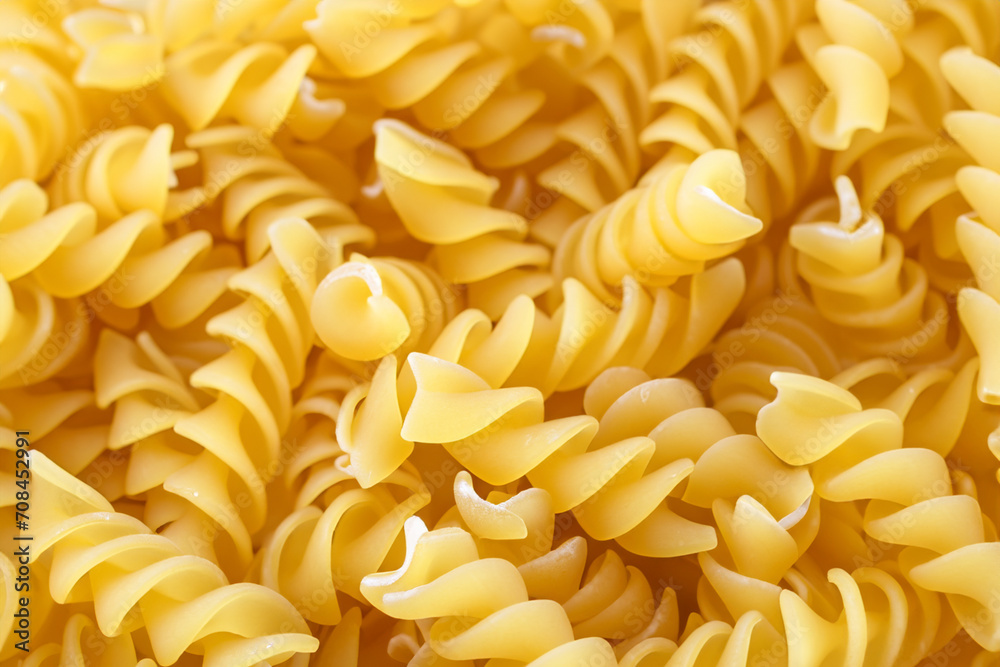 product made from flour. a large amount of raw pasta in the form of a spiral, close-up view from above product made from flour. a large amount of raw pasta in the form of a spiral, close-up view from above