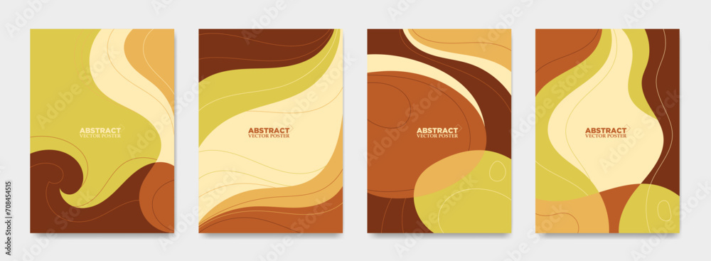 Elegant waves of warm hues. A collection of abstract backgrounds