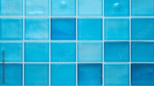 wall tile background. squares of different blue shades and a white seam, texture.