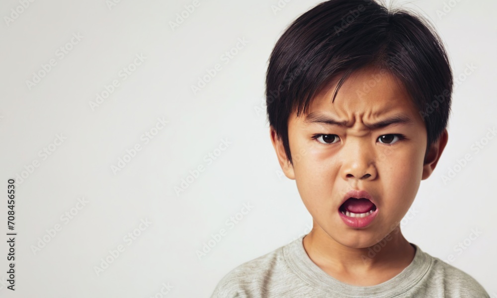 angry little asian boy, small child, children's emotions, portrait of asian children, angry child angry little asian boy, small child, children's emotions, portrait of asian children, angry child