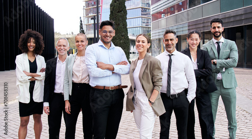 Принти на полотні Team portrait diverse professional posing confidence