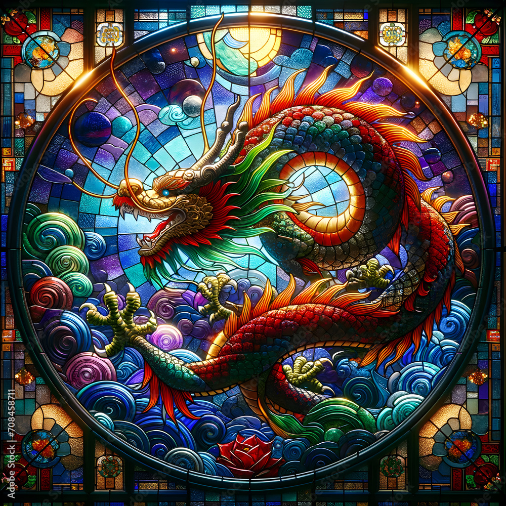 stained glass dragon